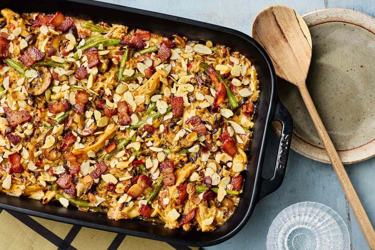 Chicken Amandine Casserole with Wild Rice Recipe