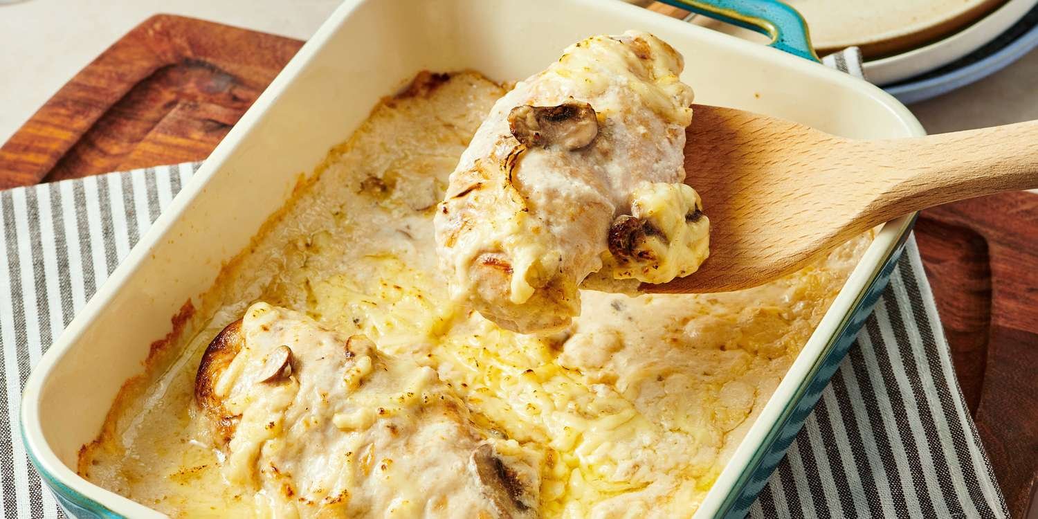 Baked Asiago Chicken and Mushrooms Recipe