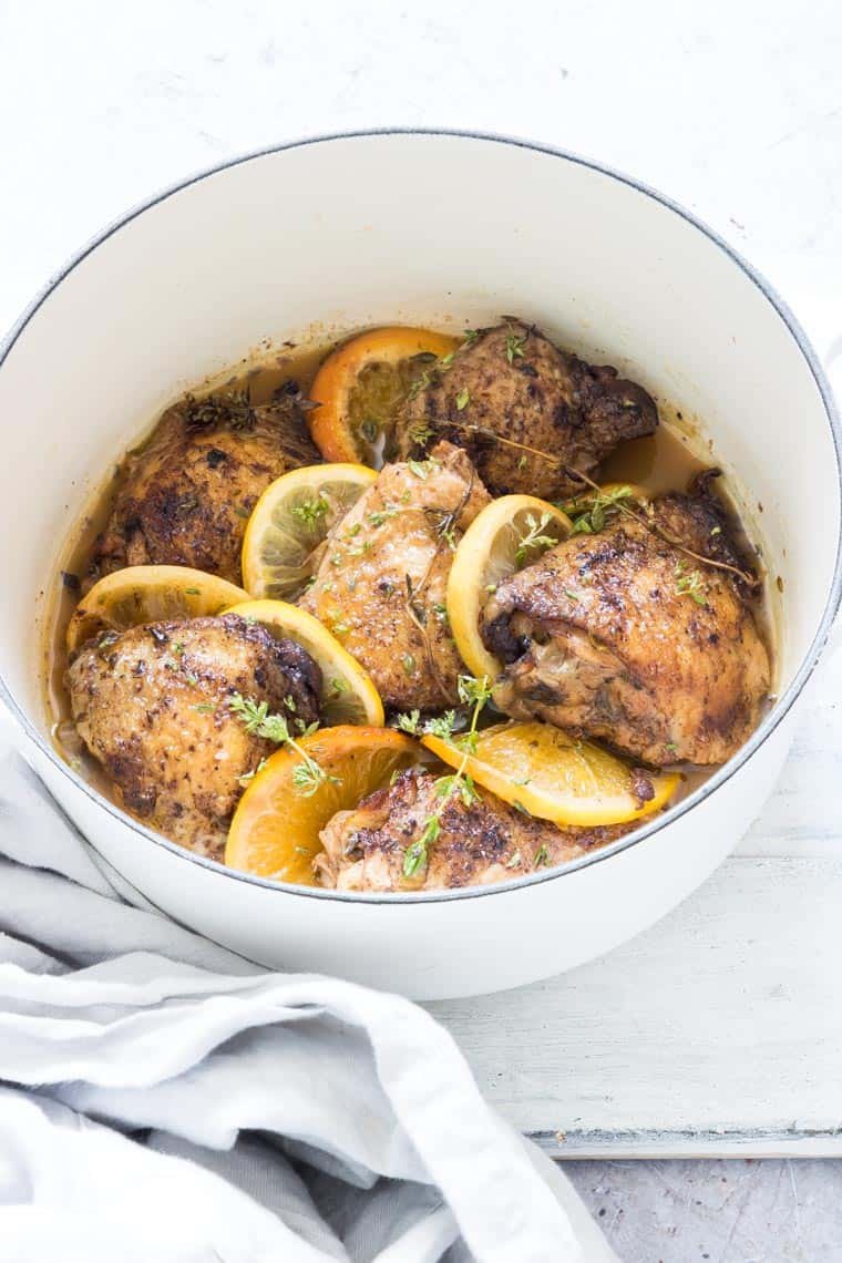 Spiced Lemon Crockpot Chicken Thighs